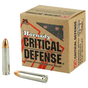 Hornady Ammo, 30 Carbine 110 Grain FTX, Critical Defense, 25 Rounds