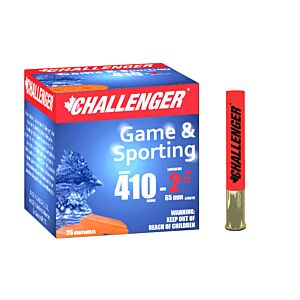 Challenger Ammo, 410GA Shotshell, 2-1/2" No. 7.5 Shot, 25 Rounds