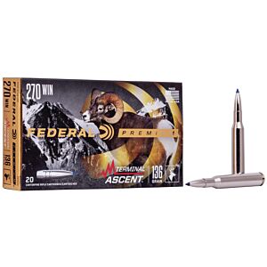 Federal Ammo, 270 Win 136 Grain Terminal Ascent, 20 Rounds