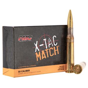 PMC Ammo, 50 BMG 740 Grain Solid Brass X-TAC Match, 10 Rounds