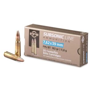 PPU Ammo, 7.62X39 Subsonic 182 Grain FMJ, 300 Round Case