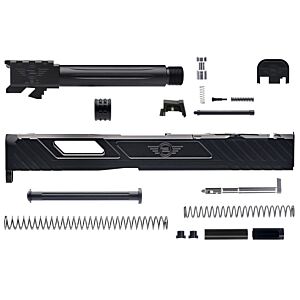 L2D Combat, Tyton Glock 19 GEN5 Complete Upper, Black DLC Slide/Black DLC Threaded Barrel