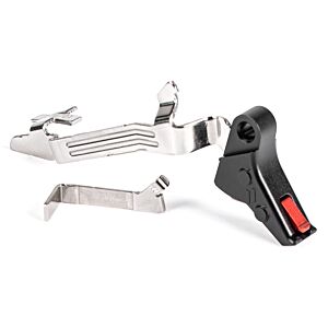 ZEV Technologies, Glock 17/19/34/19X GEN5 PRO Drop-In Flat-Face Trigger Bar Kit, BLK/RED