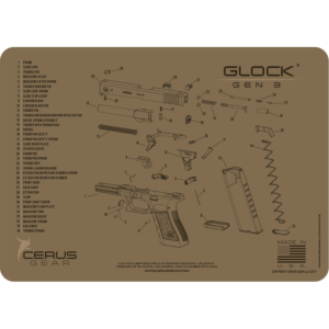 Cerus Gear, Glock Gen3 Schematic Gun Cleaning Mat, Coyote