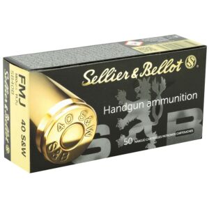 Sellier & Bellot Ammo, 40 S&W 180 Grain FMJ, 50 Rounds