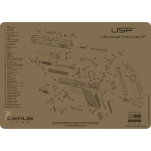 Cerus Gear, H&K USP Schematic Gun Cleaning Mat, Coyote