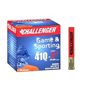 Challenger Ammo, 410GA Shotshell, 2-1/2” No.6 Shot, 25 Rounds