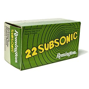 Remington Ammo, 22LR Subsonic Hollow Point, 50 Rounds