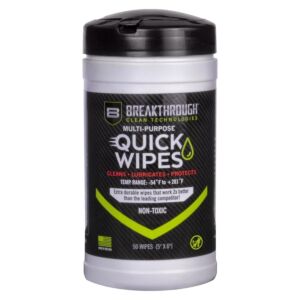 Breakthrough Clean, Multi-Purpose CLP Quick Wipes, 5" x 6", 50-Pack Canister