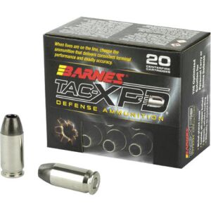 Barnes Ammo, TAC-XPD 45 ACP +P, 185 Grain HP, 20 Rounds