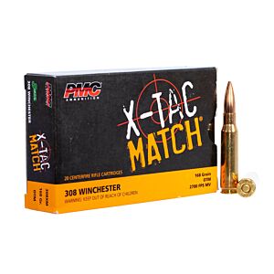 PMC Ammo, 308 Win 168 Grain OTM, X-TAC Match, 20 Rounds