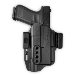 Bravo Concealment, IWB Torsion 3.0 Light Bearing Holster, Glock 19/23/17/22/19X/19MOS/17MOS GEN3/4/5, Surefire X300 UA/UB, Right Hand, Black