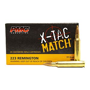PMC Ammo, 223 Rem 77 Grain OTM, X-TAC Match, 20 Rounds