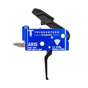 TriggerTech, AR15 Diamond Single Stage Trigger, Flat Lever, PVD Black