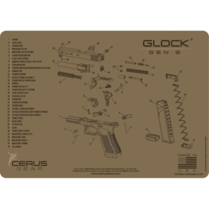 Cerus Gear, Glock Gen5 Schematic Gun Cleaning Mat, Coyote