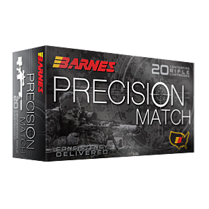 Barnes Ammo, Precision Match 338 Lapua, 300 Grain OTM, 20 Rounds
