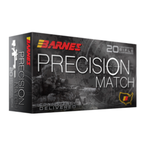 Barnes Ammo, Precision Match 6mm Creedmoor, 115 Grain MB, 20 Rounds