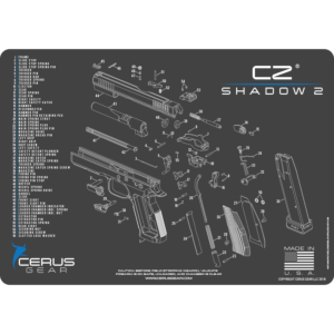 Cerus Gear, CZ Shadow 2 Schematic Gun Cleaning Mat, Black/Blue