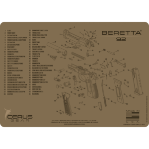 Cerus Gear, Beretta 92 Schematic Gun Cleaning Mat, Coyote