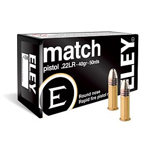 Eley Match Ammo, 22LR 40 Grain, 50 Rounds