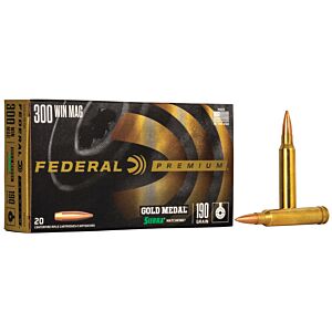 Federal Ammo, 300 Win Mag 190 Grain MatchKing BTHP, 20 Rounds