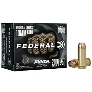 Federal Ammo, 10mm 200 Grain JHP Punch, 20 Rounds