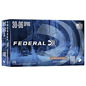 Federal Ammo, 30/06 Springfield 180 Grain Power-Shok SP, 20 Rounds