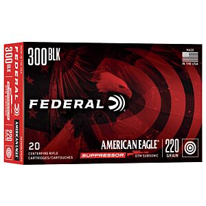 Federal Ammo, 300 Blackout 220 OTM SubSonic, 20 Rounds