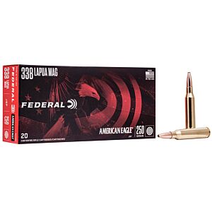 Federal Ammo, 338 Lapua 250 Grain SP, 20 Rounds