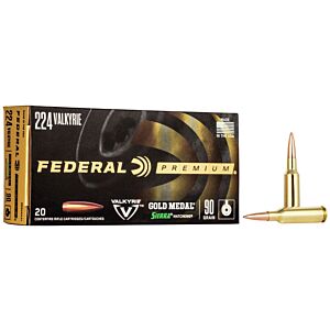 Federal Ammo, 224 Valkyrie 90 Grain MatchKing BTHP, 20 Rounds