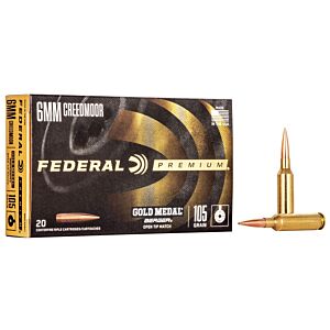 Federal Ammo, 6mm Creedmoor, Berger Hybrid, 105 HBTHP, 20 Rounds