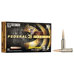 Federal Ammo, 6.5 Creedmoor 135 Grain Berger Hybrid Hunter, 20 Rounds