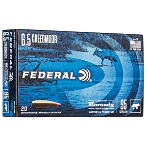 Federal Ammo, 6.5 Creedmoor 95 Grain V-Max, 20 Rounds