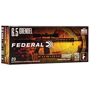 Federal Ammo, 6.5 Grendel 120 Grain Fusion SP, 20 Rounds
