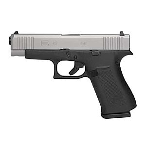 Glock 48 Gen5 Slimline, 4.17" Barrel, AmeriGlo Bold Sights, 9mm, Silver/Black