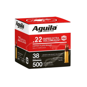 Aguila Ammo, 22LR 38 Grain, High Velocity, HP, 500 Rounds