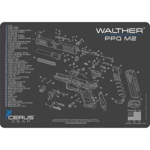 Cerus Gear, Walther PPQ M2 Schematic Gun Cleaning Mat, Black/Blue