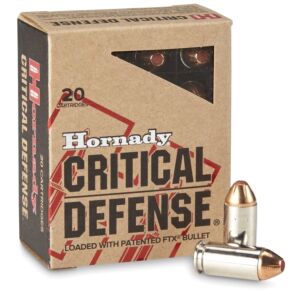 Hornady Ammo, 9mm 115 Grain FTX, Critical Defense, 25 Rounds