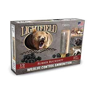 Lightfield Ammunition, 12GA Buckshot Wildlife Control, Rubber Ball, 2-3/4", 5 Rounds