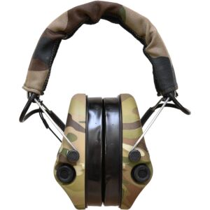 SWATCOM Tactical Active 8 Headset, Multicam Cups, Camo Headband