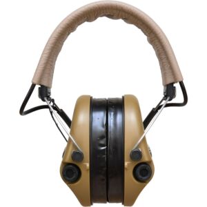 SWATCOM Tactical Active 8 Headset, Sand Cups, Tan Headband