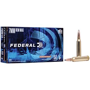 Federal Ammo, 7mm Rem Mag 150 Grain Power-Shok, 20 Rounds