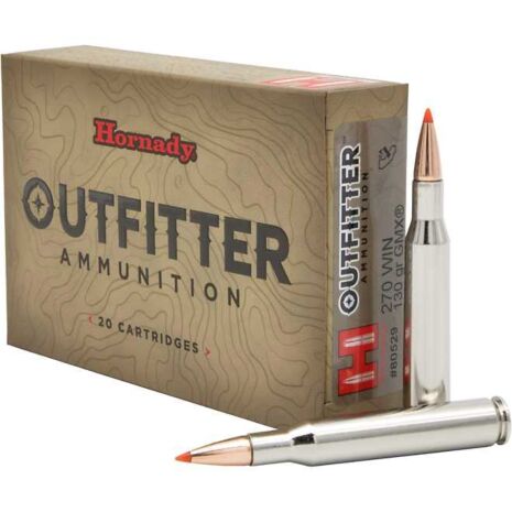 Hornady Ammo, 270 Win 130 Grain CX, Outfitter, 20 Rounds