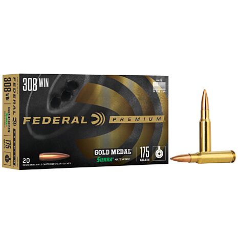 Federal Ammo, 308 Win 175 Grain MatchKing BTHP, 20 Rounds